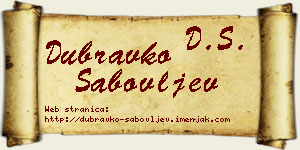 Dubravko Sabovljev vizit kartica